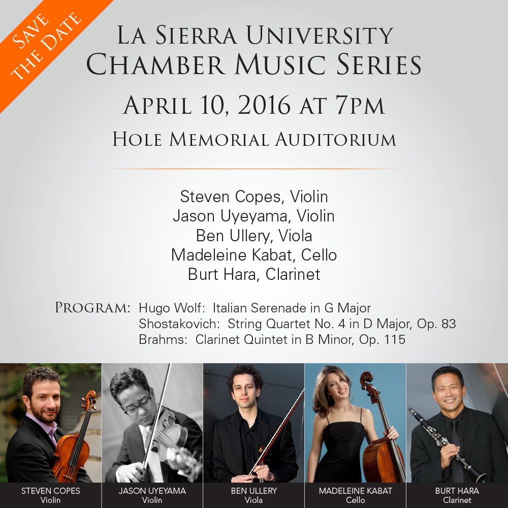 La Sierra University Chamber Music Series – April 10, 2016